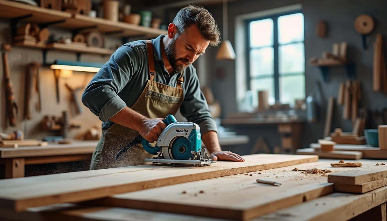 Illustration: Maîtriser l’utilisation pratique de la scie circulaire Makita sur table pour des découpes précises