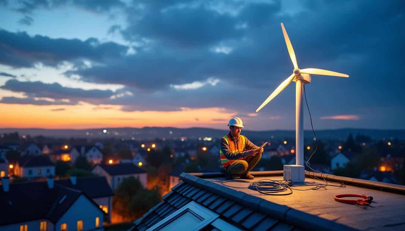 Illustration: Comprendre comment fonctionne une éolienne installée sur une toiture