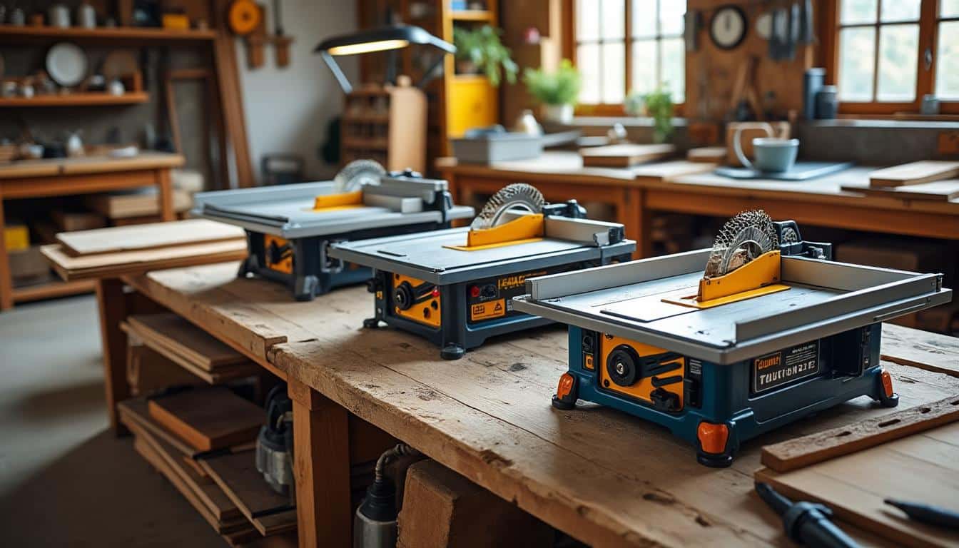 Illustration: Quels types de scies sur table peut-on louer pour différents matériaux ?