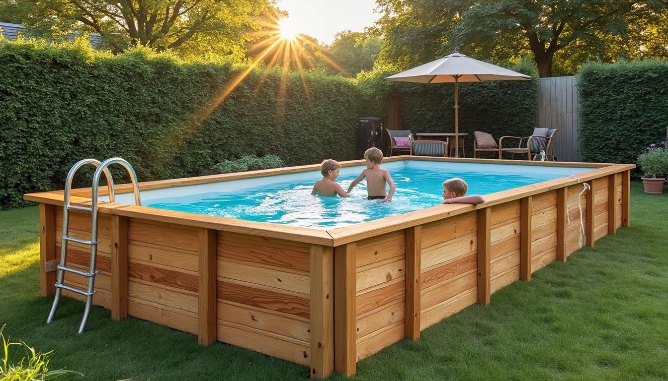 Illustration: Comprendre les spécificités d’une piscine en bois hors sol à forme rectangulaire