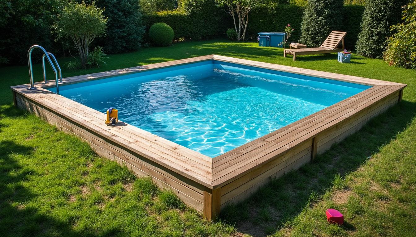 Illustration: Qu’est-ce qu’une piscine en bois de forme carrée hors sol ?