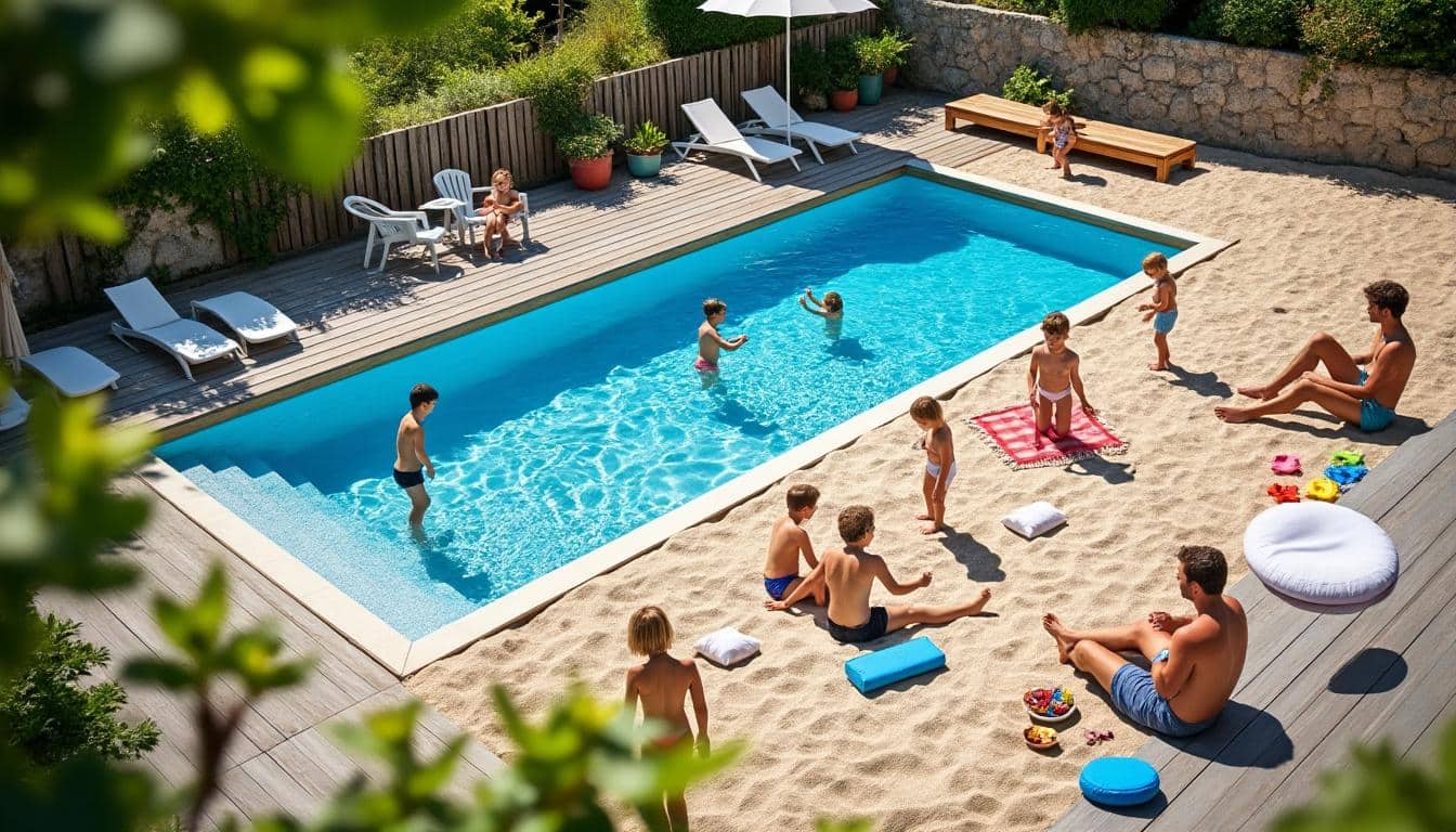 Illustration: Explorer les matériaux et types pour une piscine hors sol avec plage adaptée